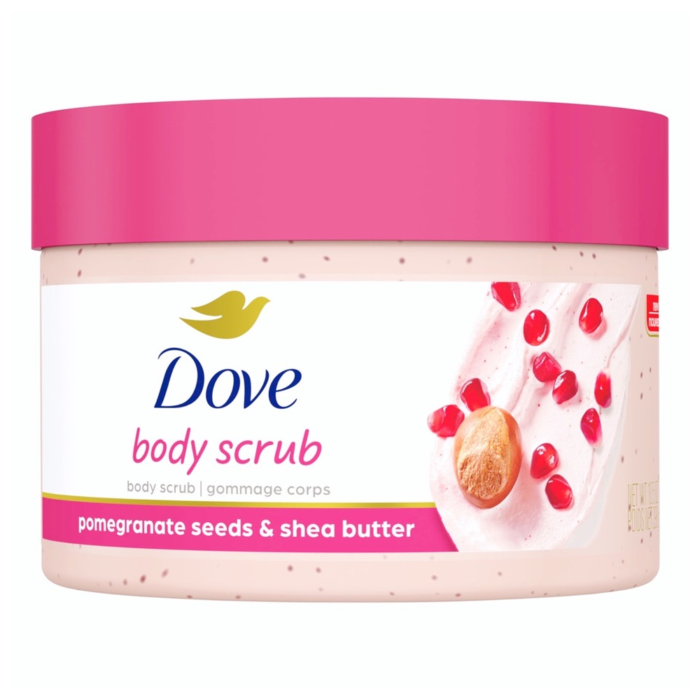 NWT Dove : 10.5 oz pomegranate seeds & shea butter fully body exfoliating  scrub